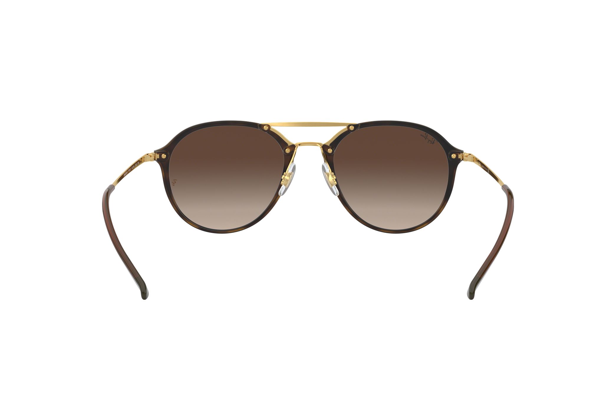 Ray-Ban RB4292N-710/13 Unisex Blaze Double Bridge sunglasses featuring a gloss tortoise frame and brown lenses, perfect for stylish protection.